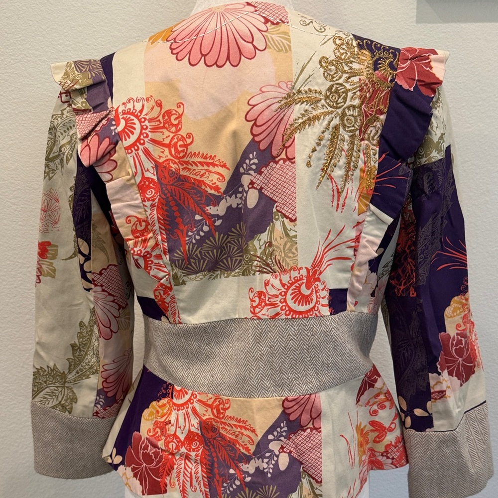 Elevenses Multicolor Floral Patchwork Blazer - image 7